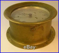 Antique Chelsea Ships Bell Solid Brass Ships Clock 5 1/2 Inch Dial Working