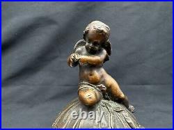 Antique Cherub on Top Bronze Bell