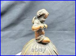 Antique Cherub on Top Bronze Bell