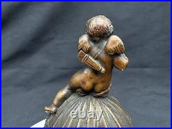 Antique Cherub on Top Bronze Bell