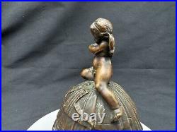 Antique Cherub on Top Bronze Bell