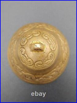 Antique Chinese Brass Feng Shui Artwork Relief Cloud Dragon Bell