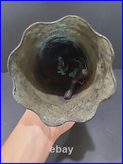 Antique Chinese Bronze Brass Bell Large 9 Tall AS-IS