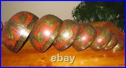 Antique Chinese Cascading Brass Dragon Bells Seven Tiers Largest 12