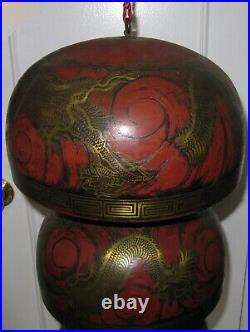 Antique Chinese Cascading Brass Dragon Bells Seven Tiers Largest 12