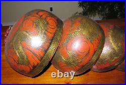 Antique Chinese Cascading Brass Dragon Bells Seven Tiers Largest 12