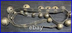 Antique Christmas Horse Graduated Sleigh Bells Double Leather strap Brass 86