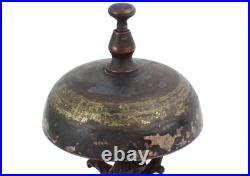 Antique Civil War Era Hotel Desk or Concierge Bronze & Brass Bell withMarble Base
