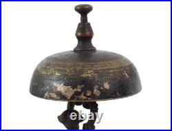 Antique Civil War Era Hotel Desk or Concierge Bronze & Brass Bell withMarble Base