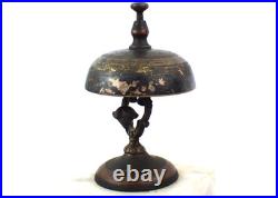 Antique Civil War Era Hotel Desk or Concierge Bronze & Brass Bell withMarble Base