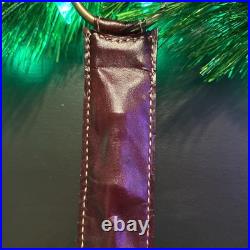 Antique Collectible Brass Sleigh bells Christmas Mahogany Leather Door Strap