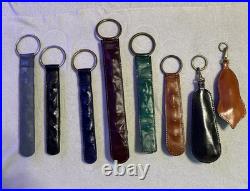 Antique Collectible Brass Sleigh bells Christmas Mahogany Leather Door Strap