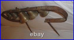 Antique Conestoga Brass Bells, Horse Hame Wagon Carriage, Large Sleigh Bell Rack
