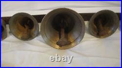 Antique Conestoga Brass Bells, Horse Hame Wagon Carriage, Large Sleigh Bell Rack