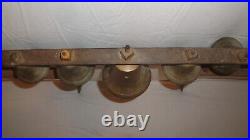 Antique Conestoga Brass Bells, Horse Hame Wagon Carriage, Large Sleigh Bell Rack