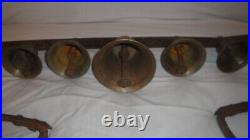 Antique Conestoga Brass Bells, Horse Hame Wagon Carriage, Large Sleigh Bell Rack
