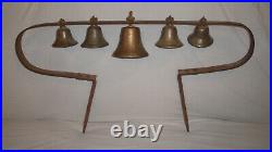 Antique Conestoga Brass Bells, Horse Hame Wagon Carriage, Large Sleigh Bell Rack