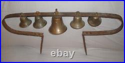 Antique Conestoga Brass Bells, Horse Hame Wagon Carriage, Large Sleigh Bell Rack
