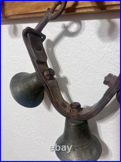 Antique Conestoga Wagon Horse Bells Set If 3