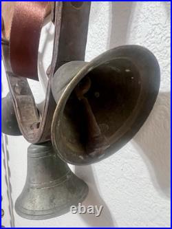 Antique Conestoga Wagon Horse Bells Set If 3