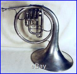 Antique Conn Key Adjustable Mellophone Circa 1918 with Gold Washed Bell & Case