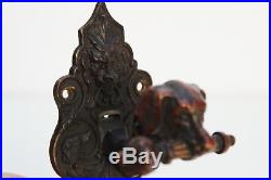 Antique Corbin's Door Bell, Pull Lever New Britain Bronze/Brass DOG HEAD LEVER