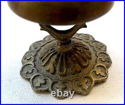 Antique Counter Desk Reception Ringing Bell in Brass withFlower Top, 1900 (CM1970)