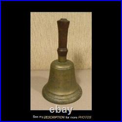 Antique Country One Room School House Brass Bell Loud Ring