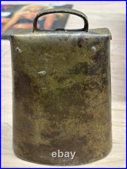 Antique Cow Bell Original Old Hand Crafted, 6 Firestone Clapper Brass Copper
