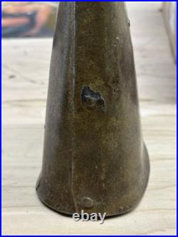 Antique Cow Bell Original Old Hand Crafted, 6 Firestone Clapper Brass Copper