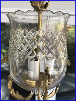 Antique Crystal Bronze Brass Bell Lantern Chandelier Hall Ceiling Fixture