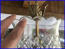 Antique Crystal Bronze Brass Bell Lantern Chandelier Hall Ceiling Fixture