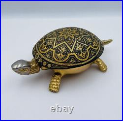 Antique Damascene BOJ Eibar Spain Hotel Desk Turtle Ring Bell