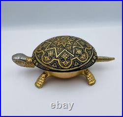 Antique Damascene BOJ Eibar Spain Hotel Desk Turtle Ring Bell