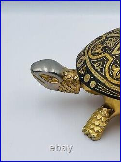 Antique Damascene BOJ Eibar Spain Hotel Desk Turtle Ring Bell