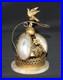 Antique Decorative Desk Bell in Gilt Brass and Mother of Pearl. Onyx Base. C. 190