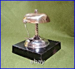 Antique Desk, Lobby, General Store Counter Call Service Bell-Silver & Brass
