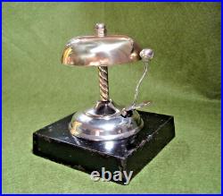Antique Desk, Lobby, General Store Counter Call Service Bell-Silver & Brass