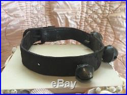 Antique Dog Collar Leather Brass Bells