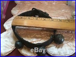 Antique Dog Collar Leather Brass Bells