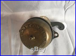 Antique Door Bell Cast Iron Brass Corbins COMPLETE Old Vtg Turn Knob 236-17J
