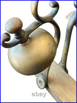 Antique Double Brass Bell Horse Chimes Saddle Hames Carriage Bells Mounted
