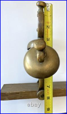 Antique Double Brass Bell Horse Chimes Saddle Hames Carriage Bells Mounted