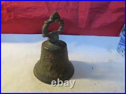 Antique Early Bronze Colonial Mission Decorated Bell #2