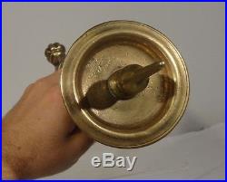 Antique Early European French Dutch Bell Metal Brass Bronze Candlestick Stick