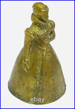 Antique Early Style Elizabethan Cast Bronze Belle Bell Lady Grand Tour