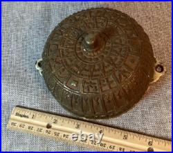 Antique Eastlake Brass Cast Iron Wall Mount Door Bell 1800's Ornate WORKS! Nice