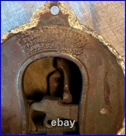 Antique Eastlake Brass Cast Iron Wall Mount Door Bell 1800's Ornate WORKS! Nice