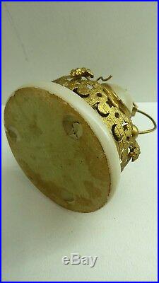 Antique Edwardian Brass And Pearl Shell Alabaster Shop Hotel Counter Service