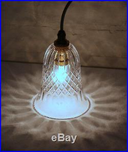 Antique Edwardian Cut Crystal Glass Bell Lampshade Ceiling Light Pendant C 1910